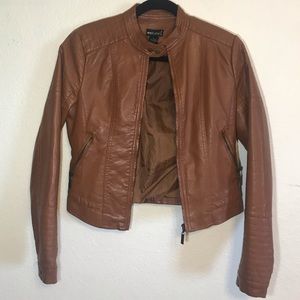 wet seal brown faux leather jacket